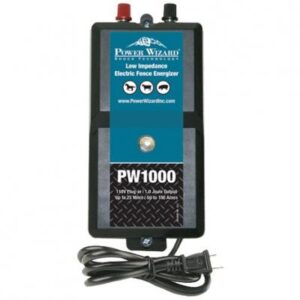 Power Wizard 1.0 Joule, 110 Volt Electric Fence Energizer, 25 Miles, 100 Acres