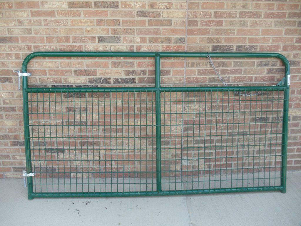 2D Metal Garden Fence Gate Yard Wire Mesh Single Door Green with Lock 106x130cm