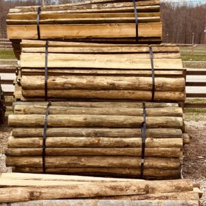 Half Round 7"- 8" x 8' Pressure Treated Tapered Fence Post